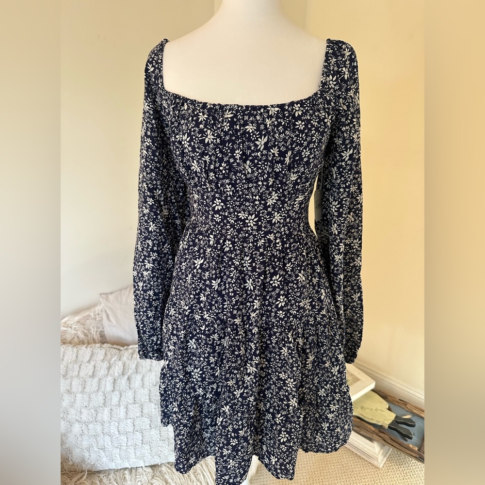 Altar'd State Blue and White Long Sleeve Sundress